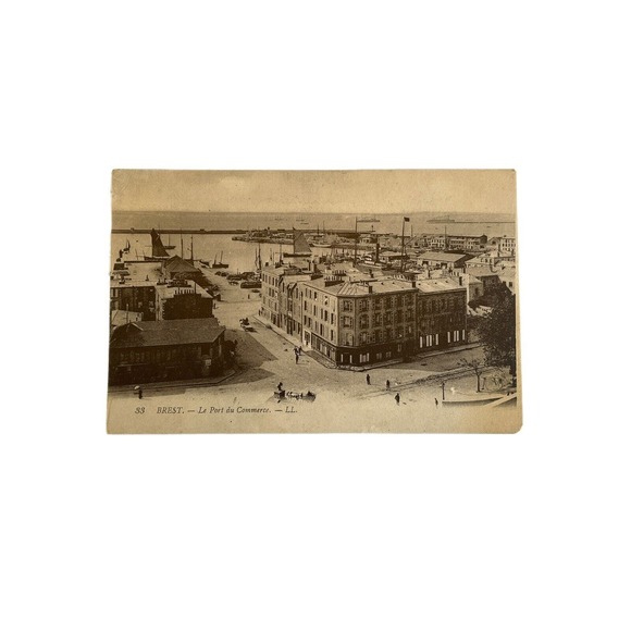 Atq Early 1900s RPPC Postcard Carte Postale Paris 33 Brest. Le Port Du Commerce - Picture 2 of 6